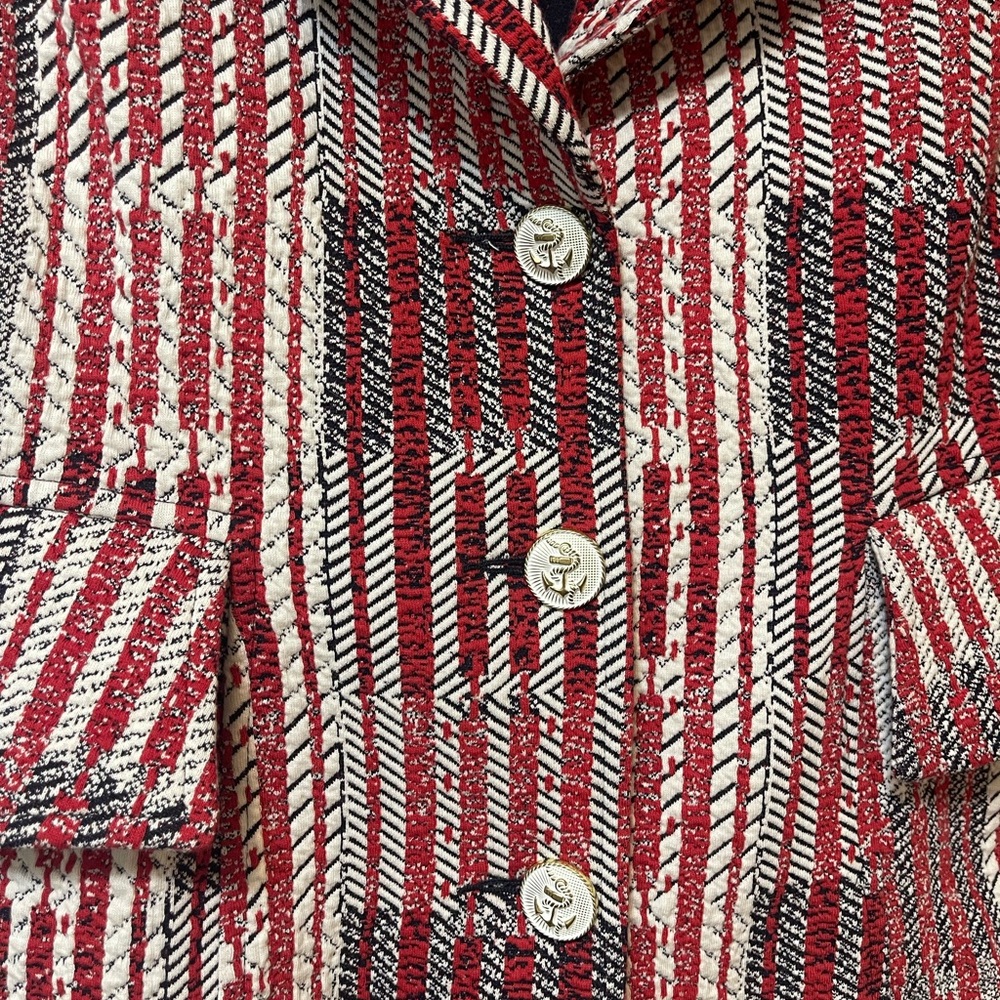 Cabi Patchwork Nautical Blazer Size Small - image 3
